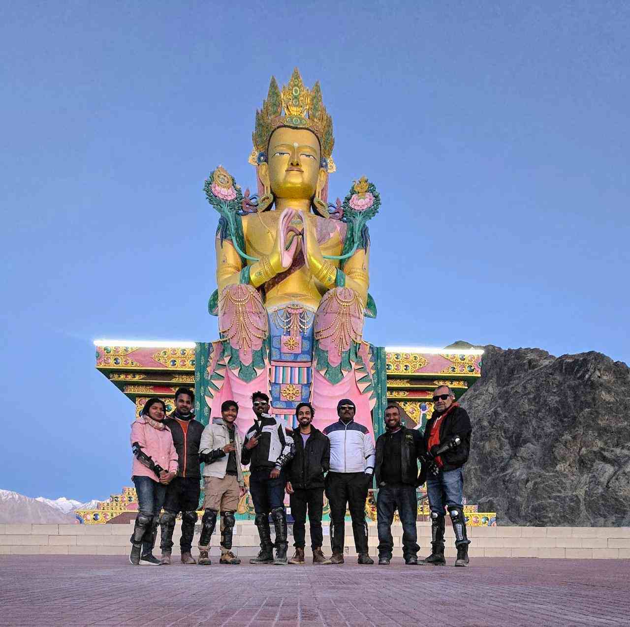 Riders crossing sand dunes and valleys in Nubra